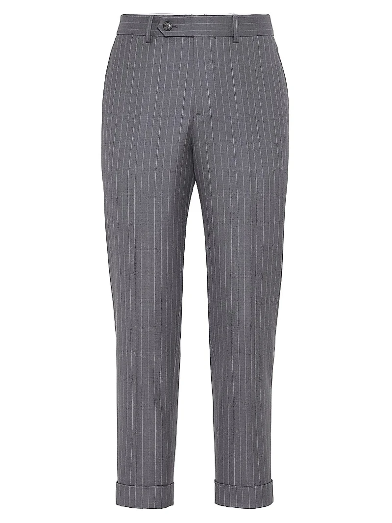 Virgin Wool Chalk Stripe Batavia Formal Fit Trousers