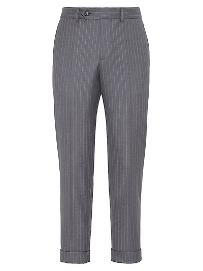 Virgin Wool Chalk Stripe Batavia Formal Fit Trousers