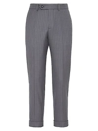 Virgin Wool Chalk Stripe Batavia Formal Fit Trousers