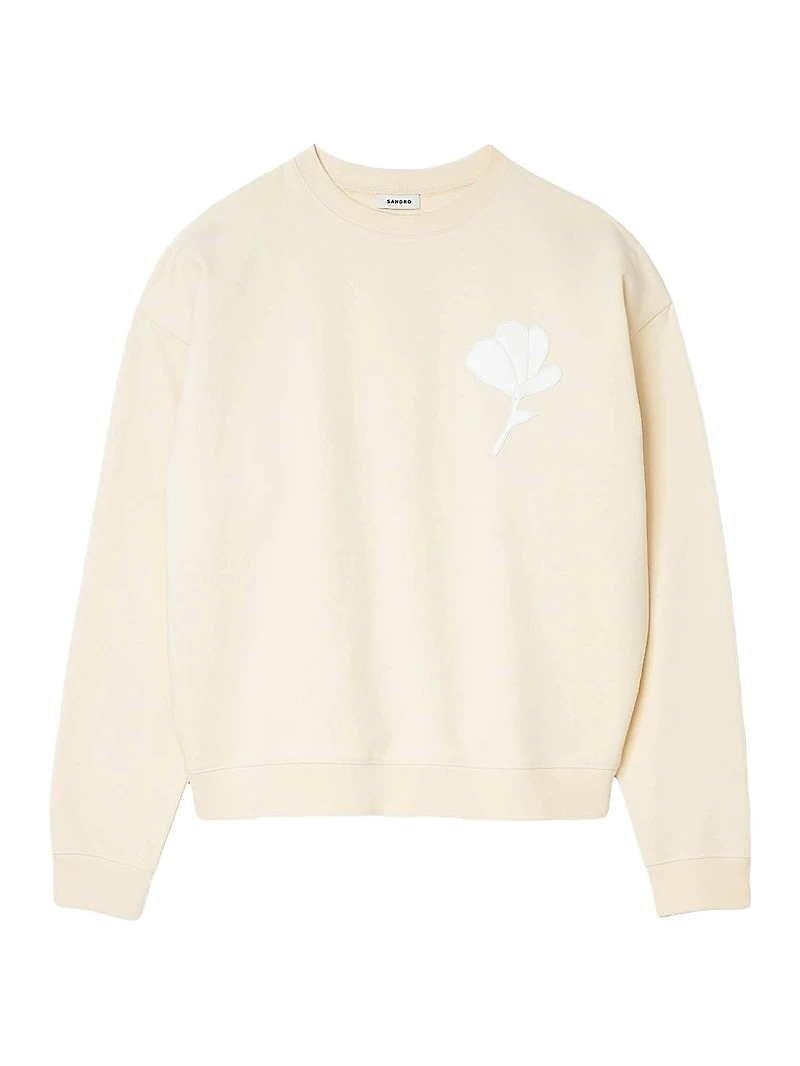 Wool Sweater with Flower Detail