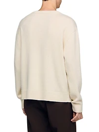 Wool Sweater with Flower Detail