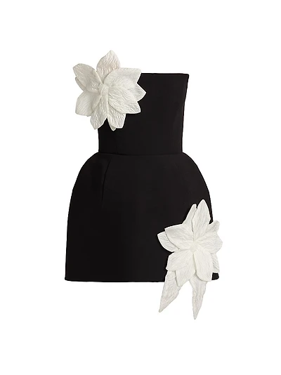 LEO LIN Rosario Floral Appliqu Fit & Flare Mini Dress | The Summit
