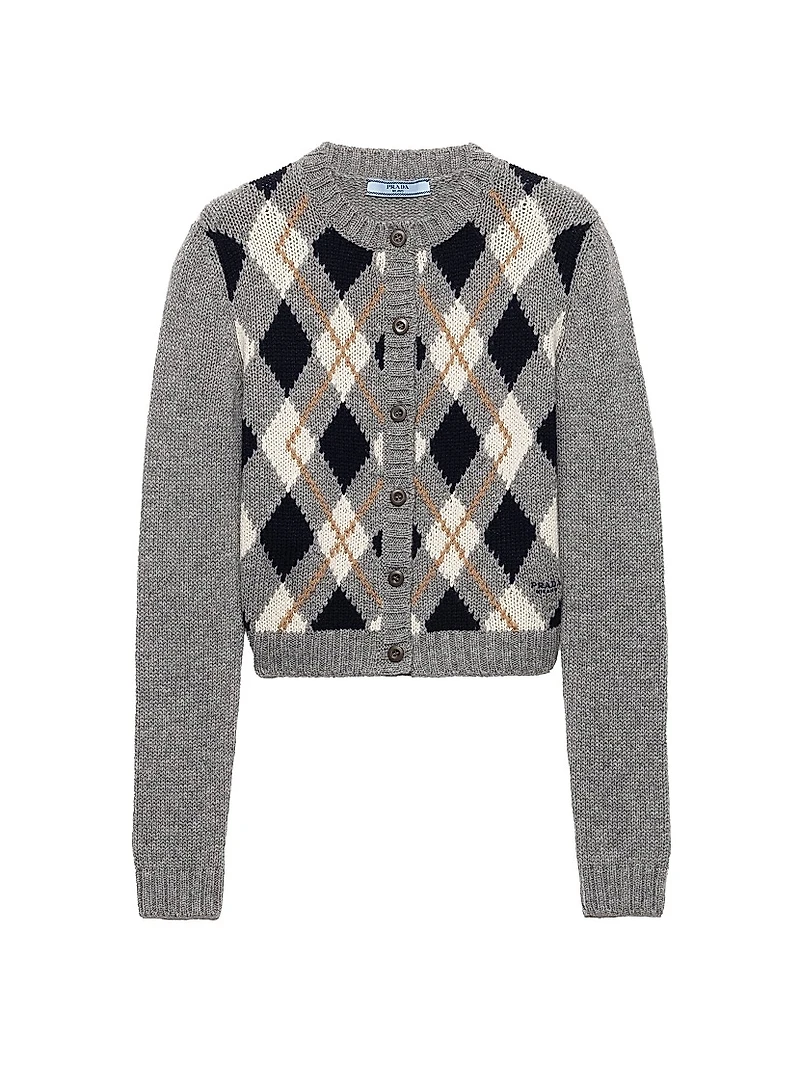 Jacquard Cashmere Cardigan
