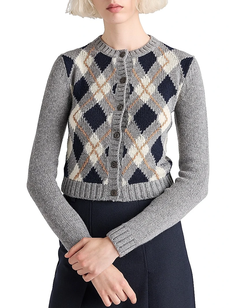 Jacquard Cashmere Cardigan