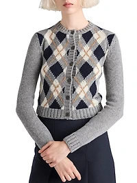 Jacquard Cashmere Cardigan