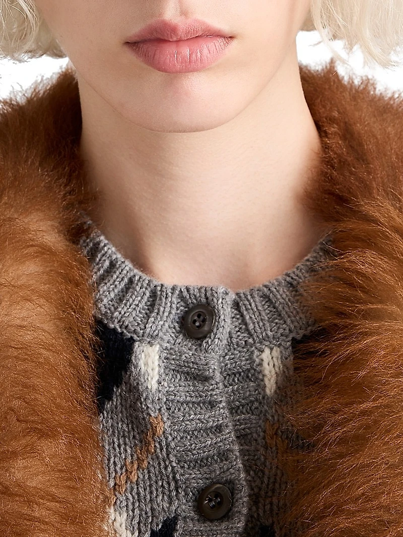 Jacquard Cashmere Cardigan