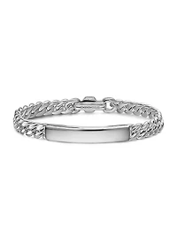 Curb Chain ID Bracelet Sterling Silver