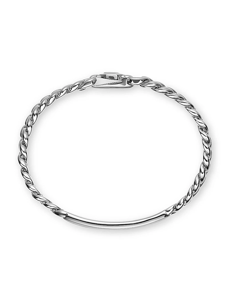 Curb Chain ID Bracelet Sterling Silver