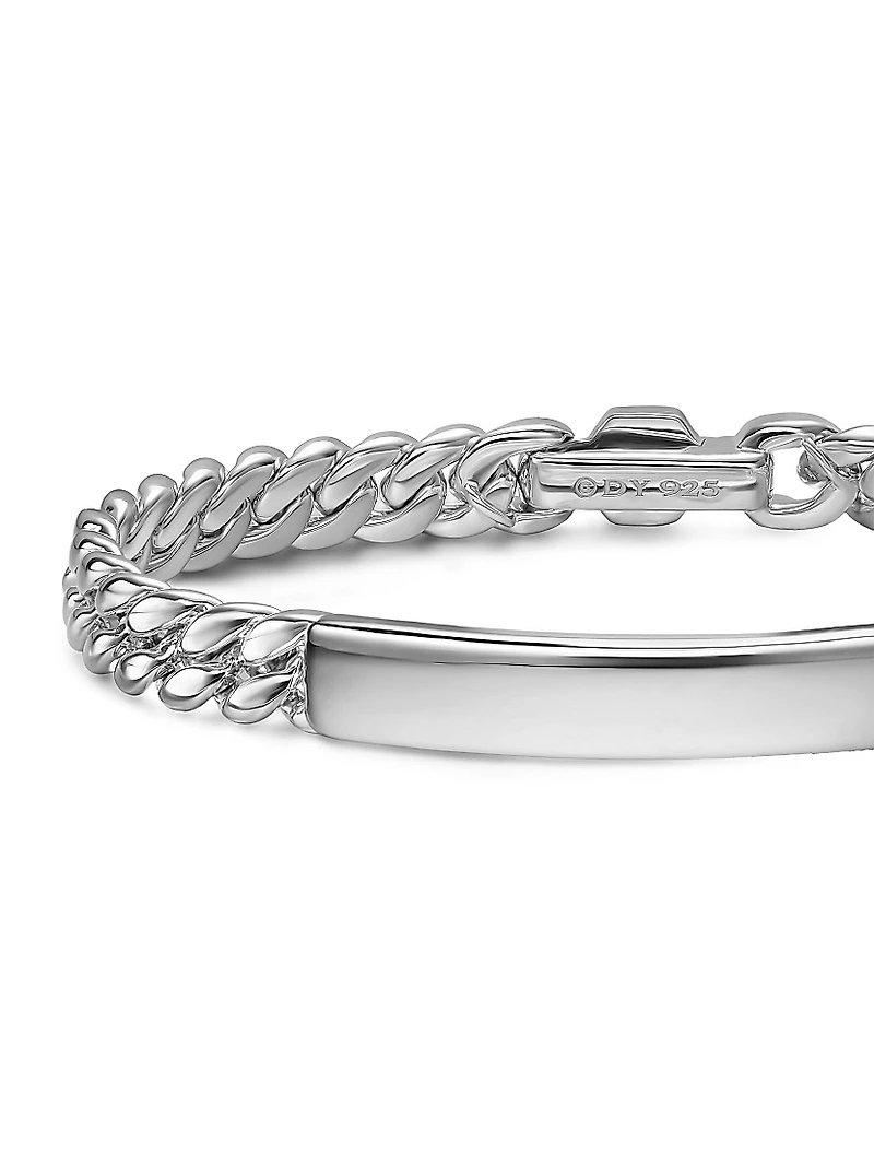Curb Chain ID Bracelet Sterling Silver