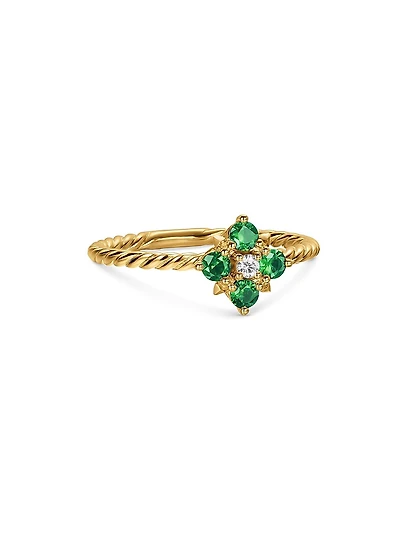 Petite Modern Renaissance Color Ring 18K Yellow Gold