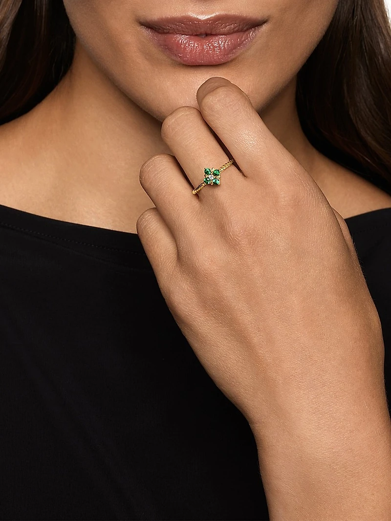 Petite Modern Renaissance Color Ring 18K Yellow Gold