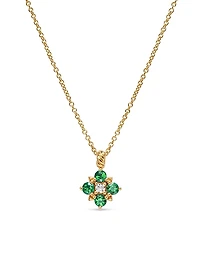 Petite Modern Renaissance Pendant Necklace 18K Yellow Gold