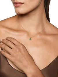 Petite Modern Renaissance Pendant Necklace 18K Yellow Gold