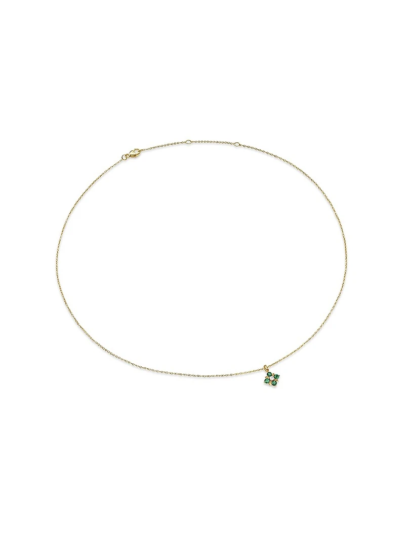Petite Modern Renaissance Pendant Necklace 18K Yellow Gold