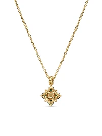 Petite Modern Renaissance Pendant Necklace 18K Yellow Gold