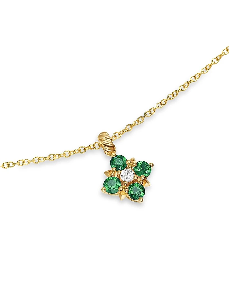 Petite Modern Renaissance Pendant Necklace 18K Yellow Gold