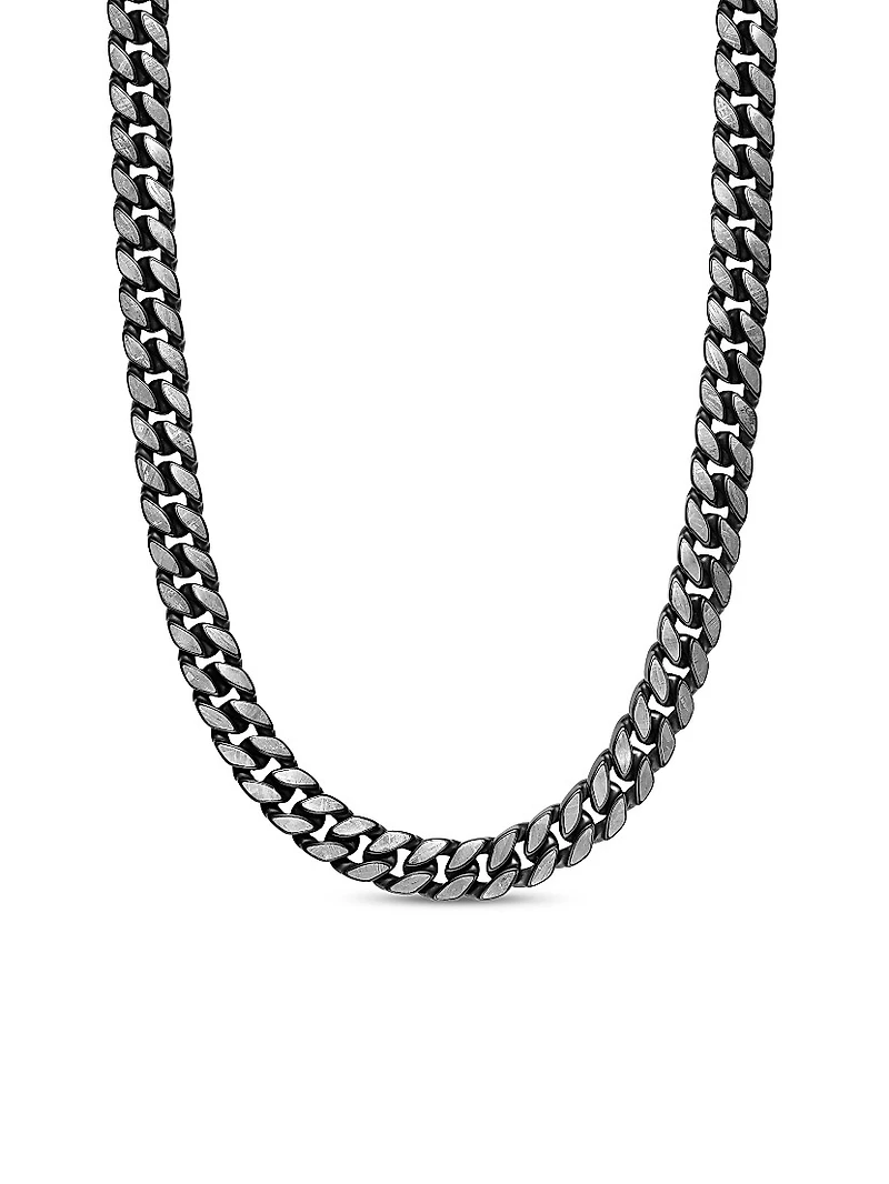 Curb Chain Necklace Black Titanium