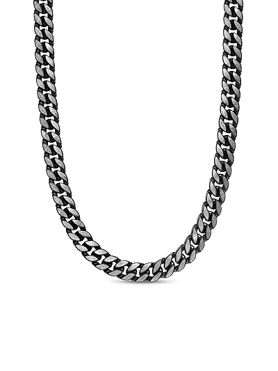 Curb Chain Necklace Black Titanium