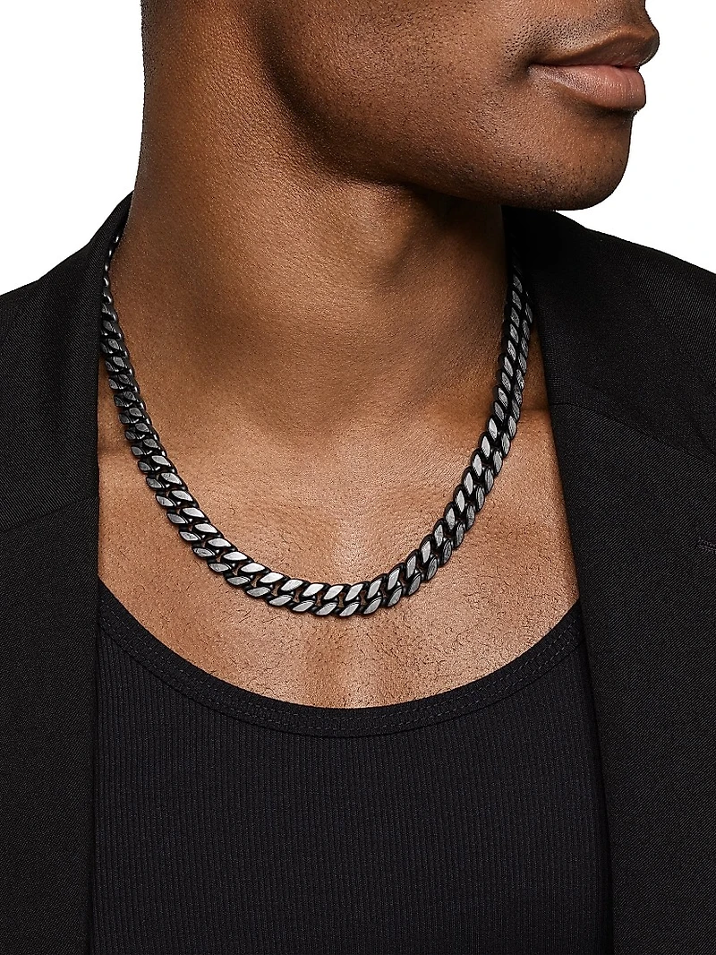 Curb Chain Necklace Black Titanium