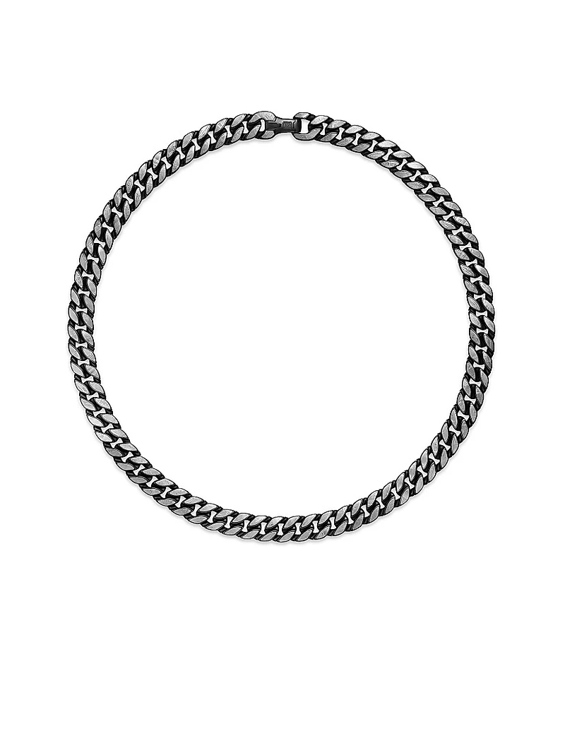 Curb Chain Necklace Black Titanium