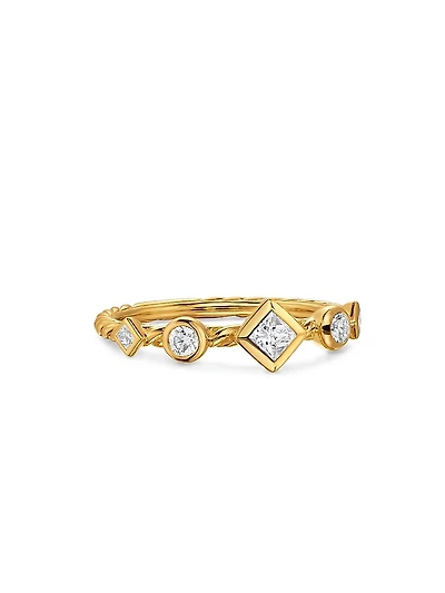 Petite Modern Renaissance Band Ring 18K Yellow Gold