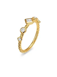 Petite Modern Renaissance Band Ring 18K Yellow Gold