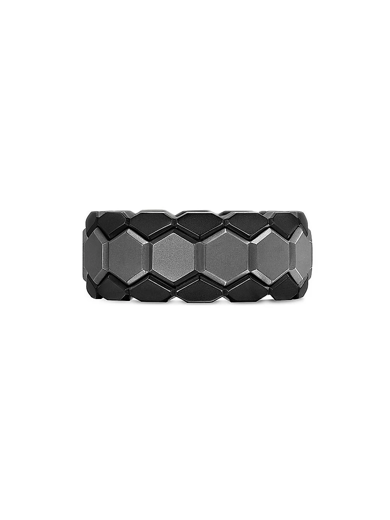 Hex Stack Ring Black Titanium