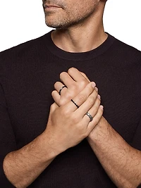 Hex Stack Ring Black Titanium