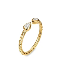 Petite Modern Renaissance Open Pear Ring 18K Yellow Gold