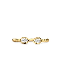 Petite Modern Renaissance Open Pear Ring 18K Yellow Gold