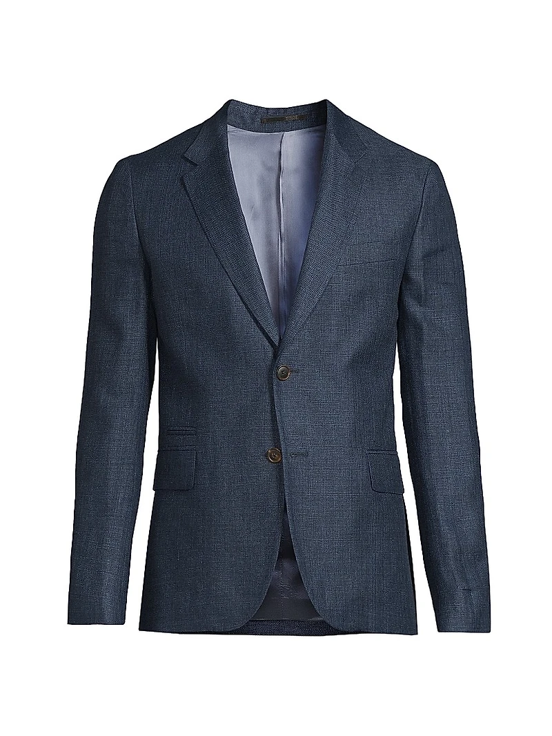 Linen-Wool Two-Button Jacket