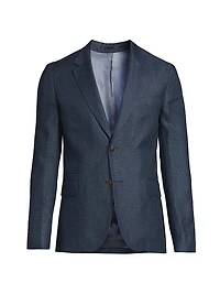 Linen-Wool Two-Button Jacket
