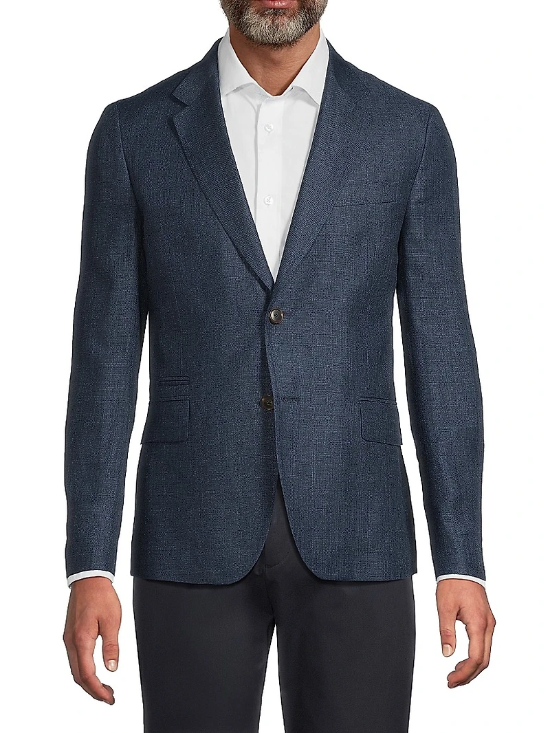Linen-Wool Two-Button Jacket
