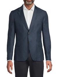 Linen-Wool Two-Button Jacket