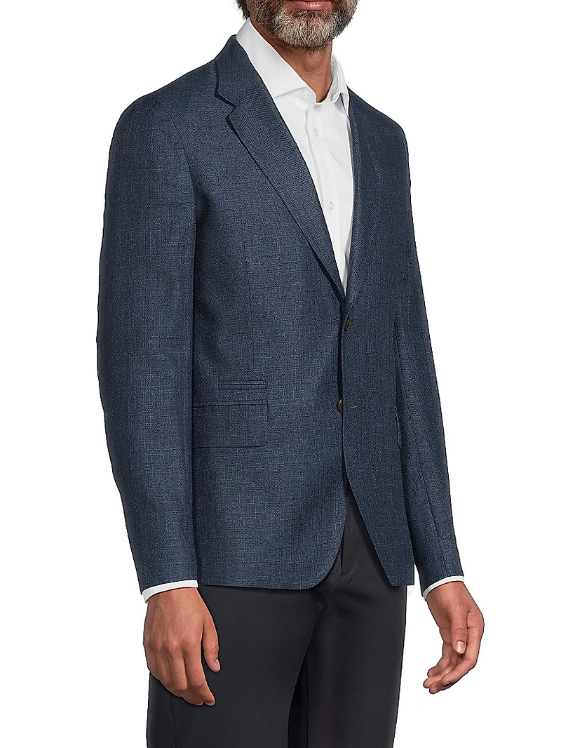 Linen-Wool Two-Button Jacket