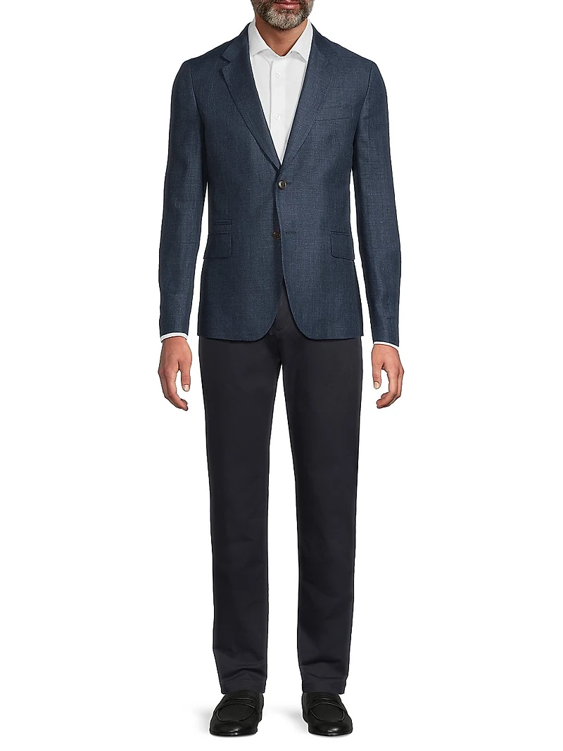 Linen-Wool Two-Button Jacket