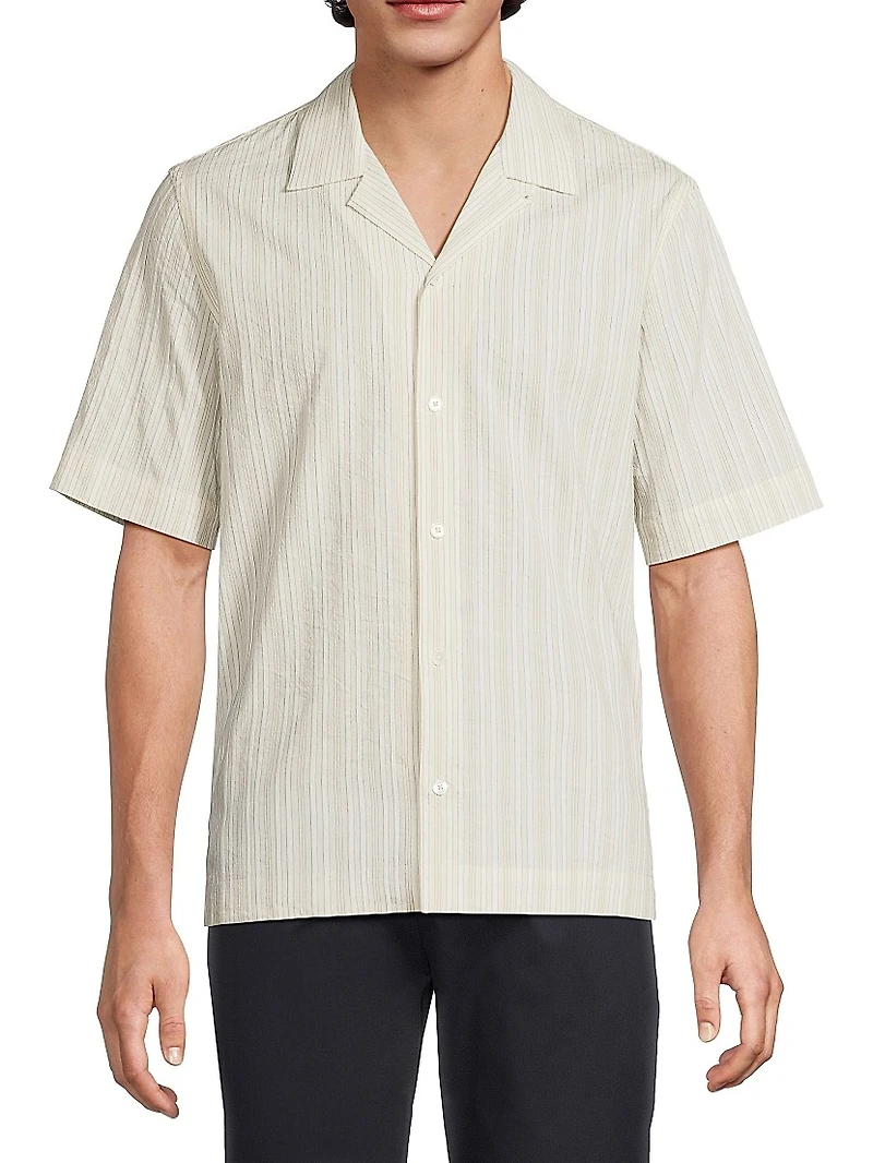 Regular-Fit Cotton-Linen Camp Shirt