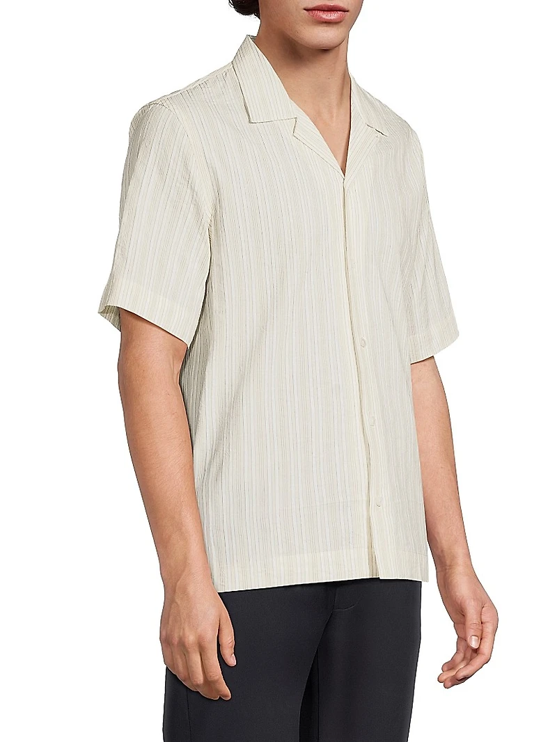Regular-Fit Cotton-Linen Camp Shirt