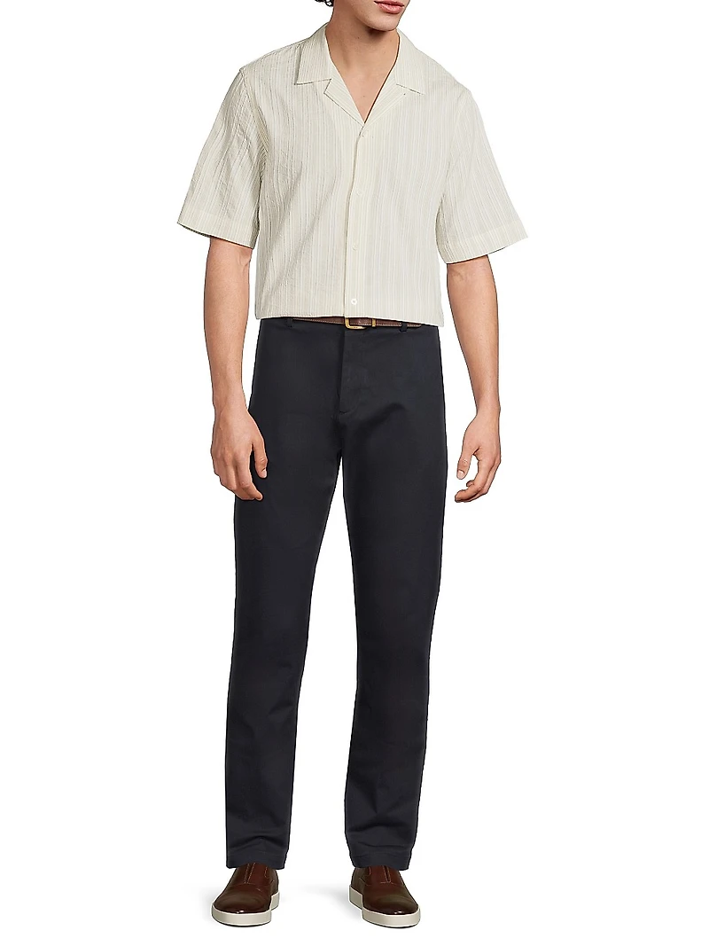 Regular-Fit Cotton-Linen Camp Shirt