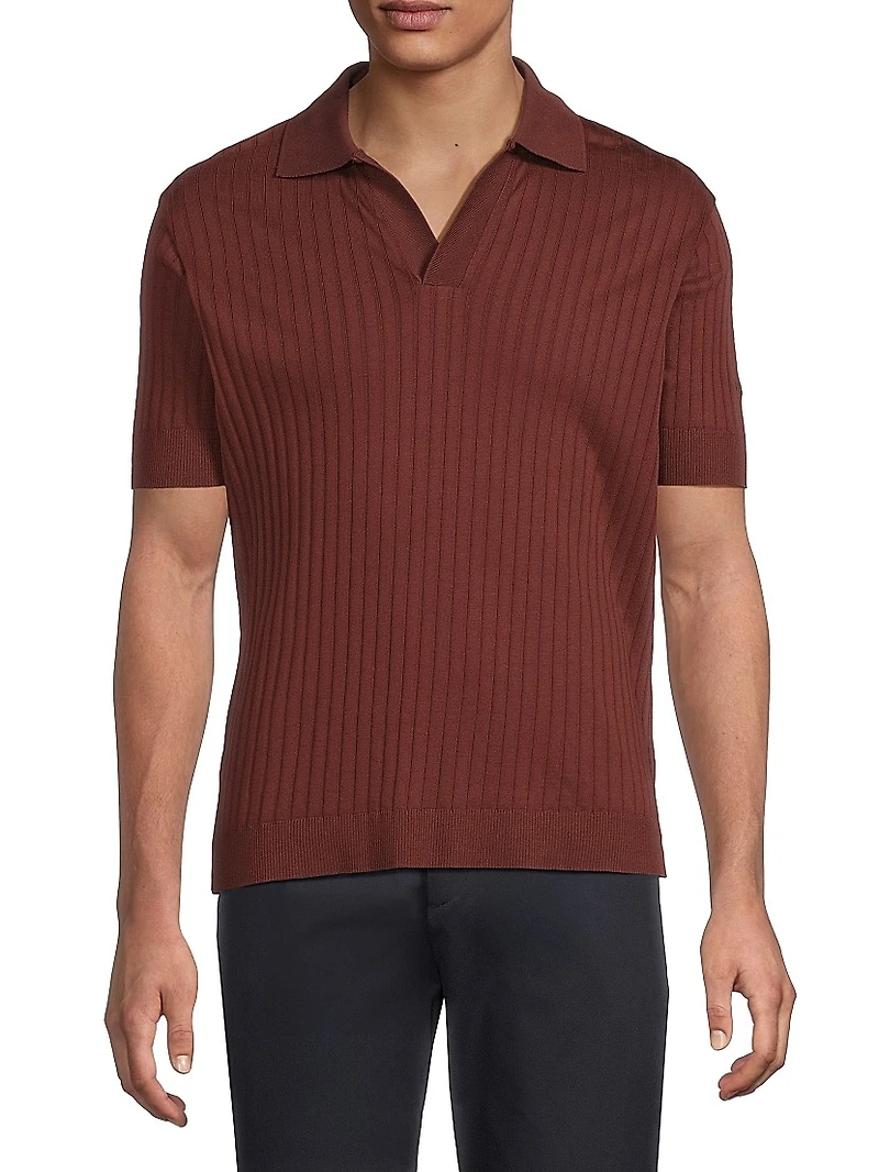 Resort Rib-Knit Polo Shirt