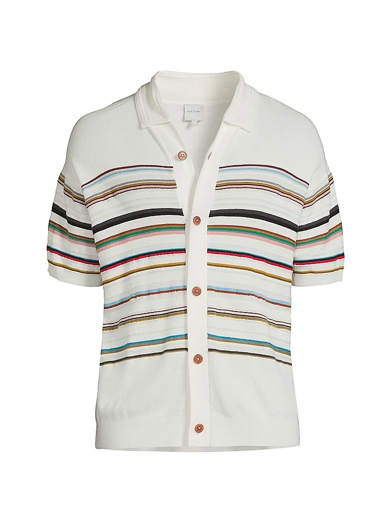 Striped Knit Short-Sleeve Shirt