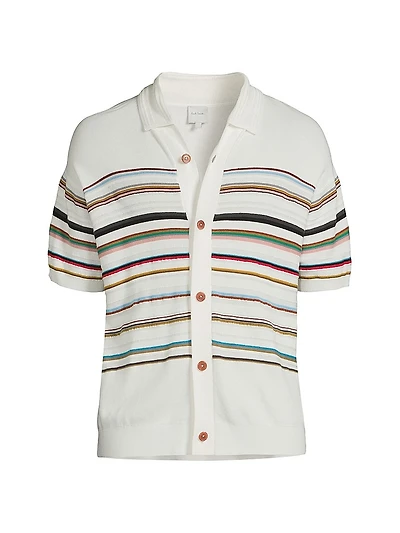 Striped Knit Short-Sleeve Shirt