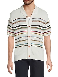 Striped Knit Short-Sleeve Shirt