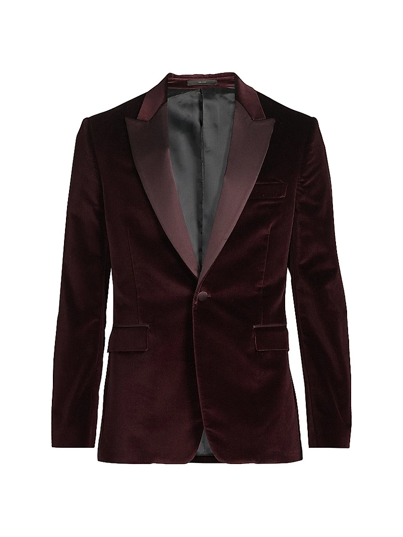 Velvet One-Button Jacket