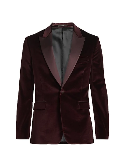Velvet One-Button Jacket
