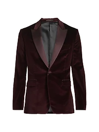 Velvet One-Button Jacket