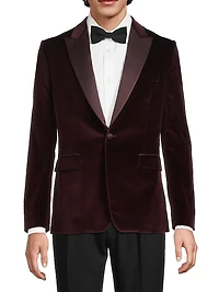 Velvet One-Button Jacket