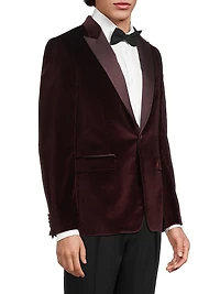 Velvet One-Button Jacket