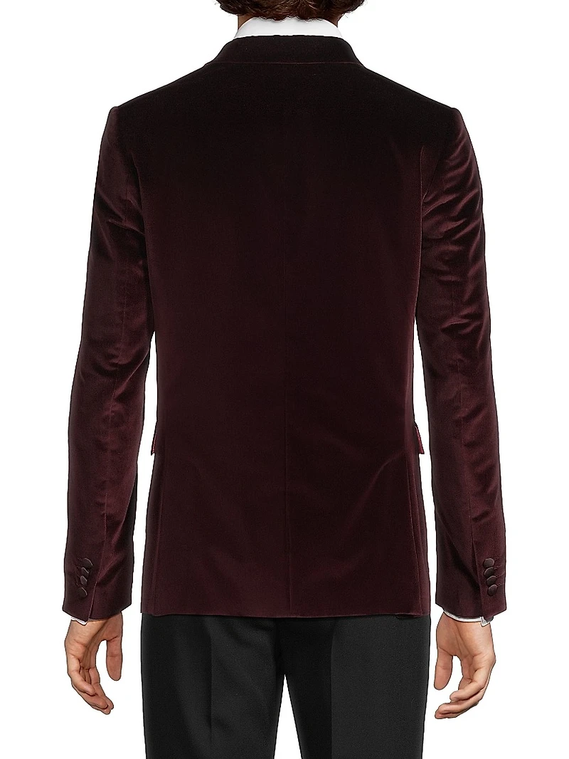 Velvet One-Button Jacket