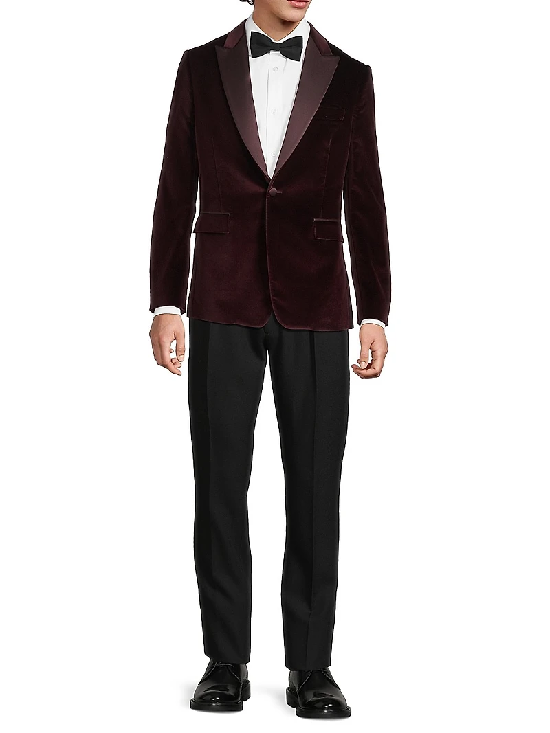 Velvet One-Button Jacket